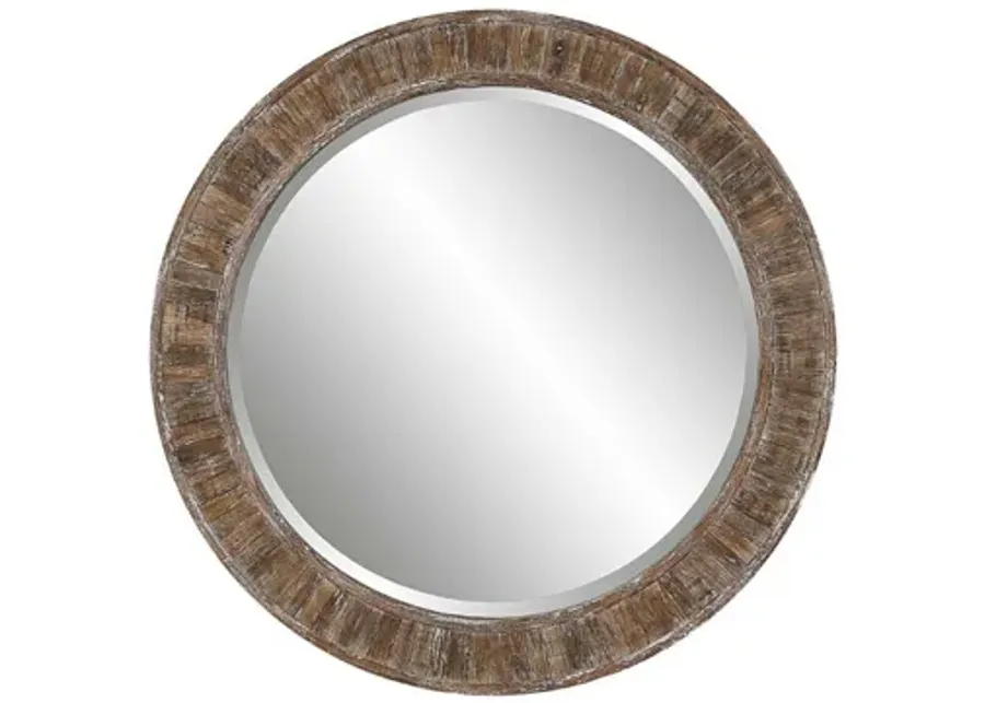 Katet Distressed Accent Mirror in Brown