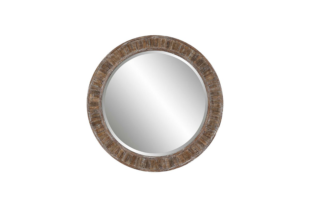 Katet Distressed Accent Mirror in Brown