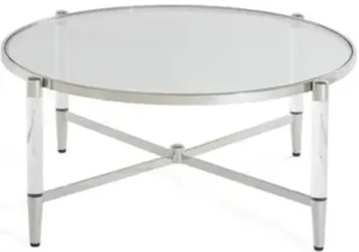 Marilyn Coffee Table in Glass/Acrylic/Polished Stainless Steel