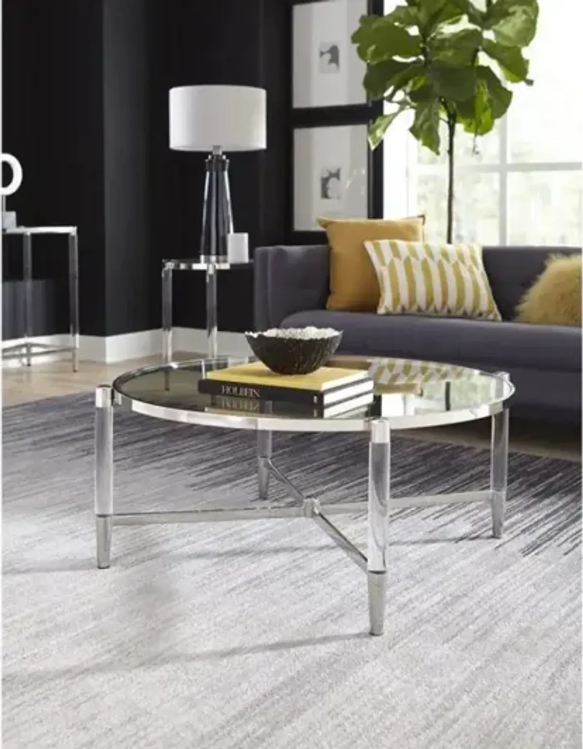 Marilyn Coffee Table in Glass/Acrylic/Polished Stainless Steel