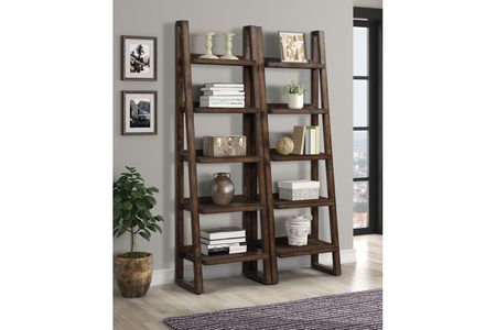 Tempe Angled Bookcase in Tobacco, Set of 2