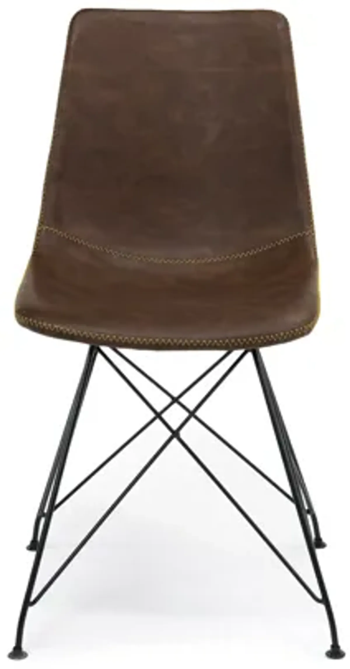 Theo Side Chair in Mocha Leather