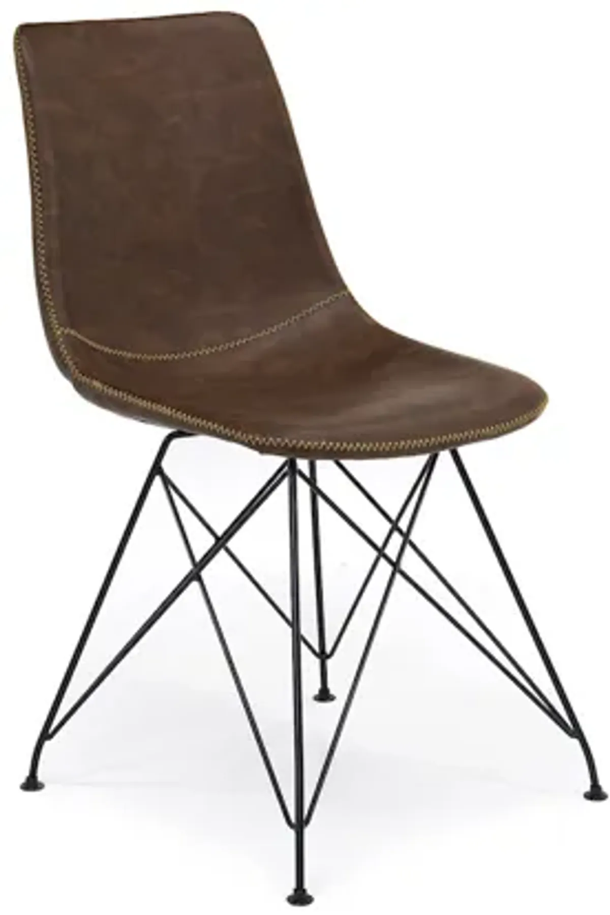 Theo Side Chair in Mocha Leather