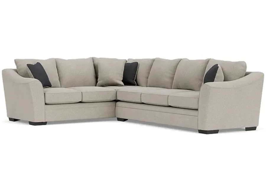 Brazil Tux Sofa Sectional in Dano Fossil, Right Facing, Gel