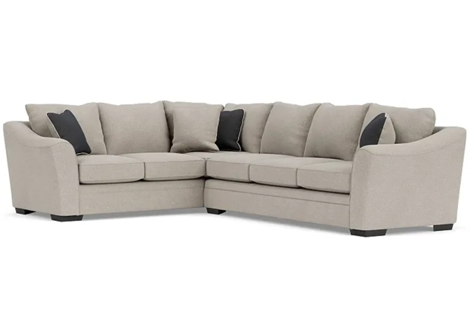 Brazil Tux Sofa Sectional in Dano Fossil, Right Facing, Gel