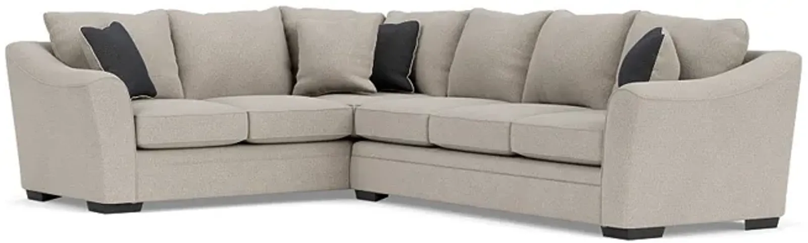 Brazil Tux Sofa Sectional in Dano Fossil, Right Facing, Gel