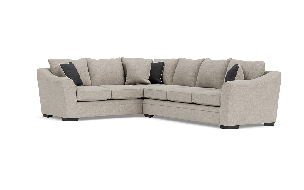 Brazil Tux Sofa Sectional in Dano Fossil, Right Facing, Gel