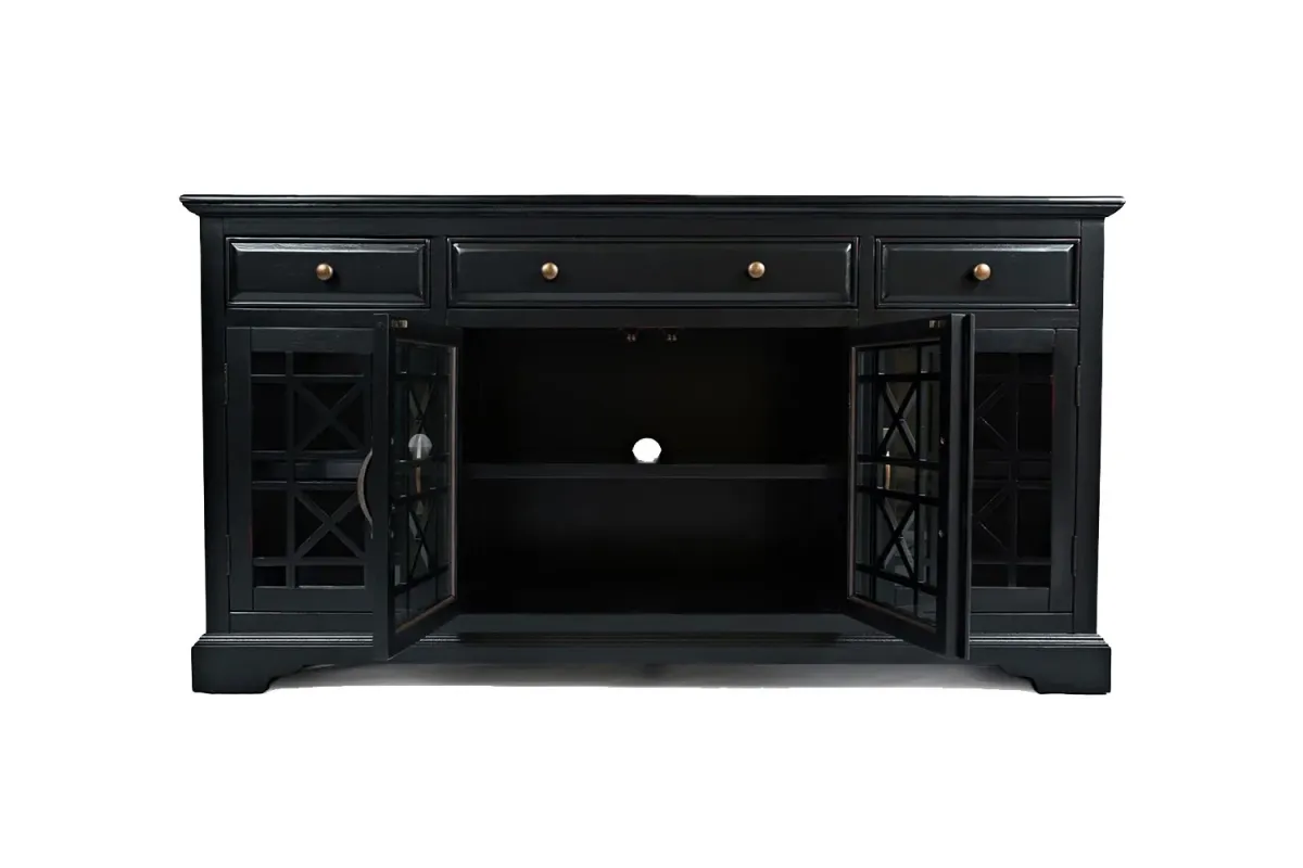 Skyy Media Console in Black, 60 Inch