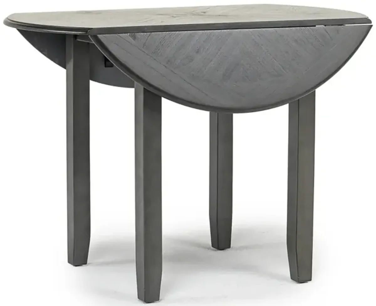 Gia Extendable Round Dining Table & 2 Chairs in Gray