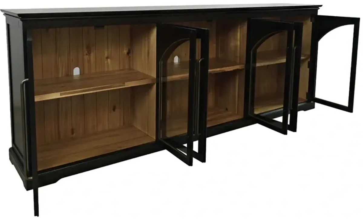 Archdale 6 Door Accent Console in Black, 96 Inch