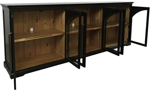 Archdale 6 Door Accent Console in Black, 96 Inch