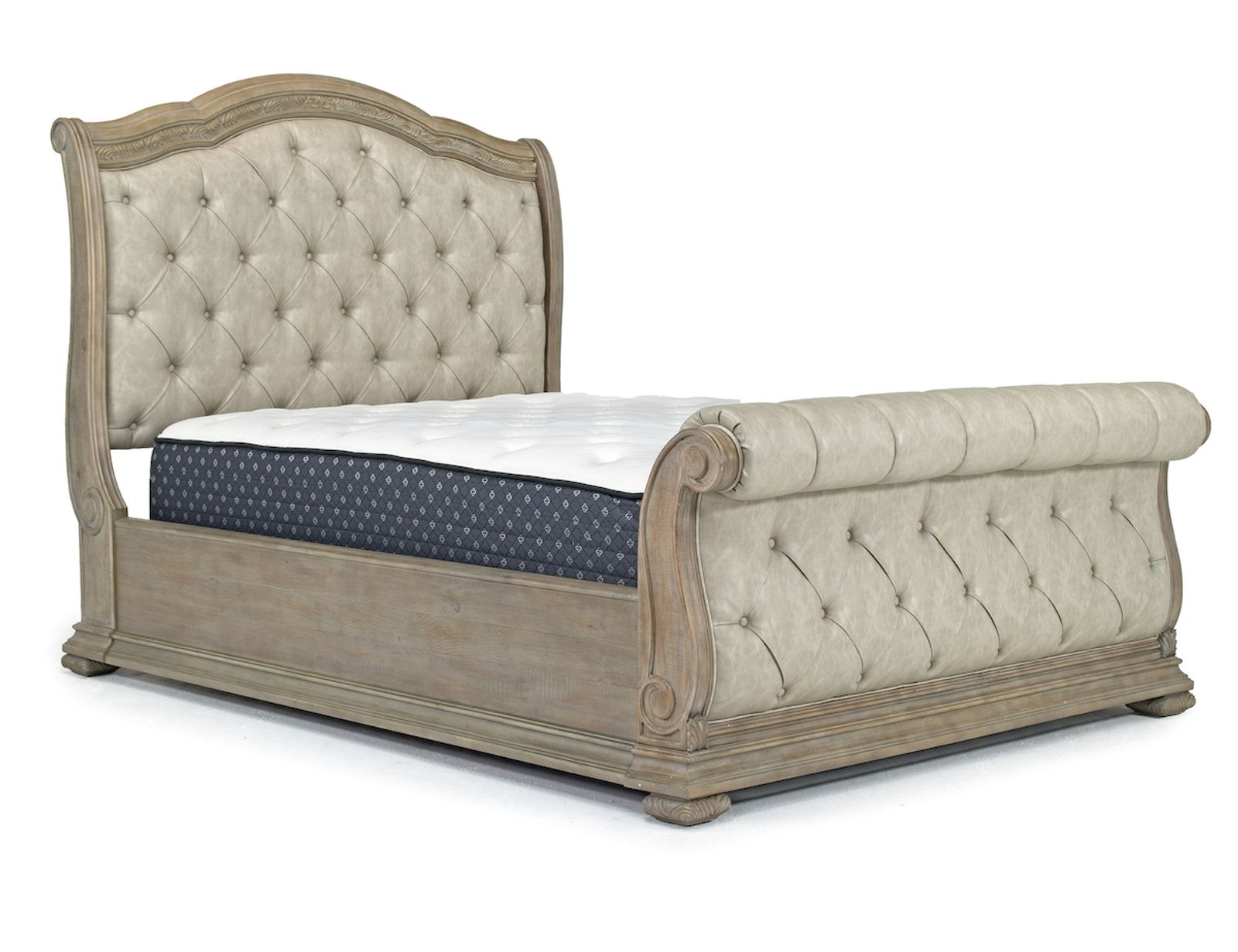 Durango Upholstered Sleigh Bed in Fawn, Eastern King