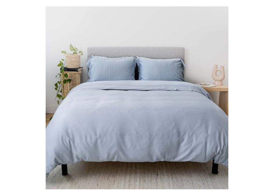 Iced Duvet Coverlet in Light Blue, Queen