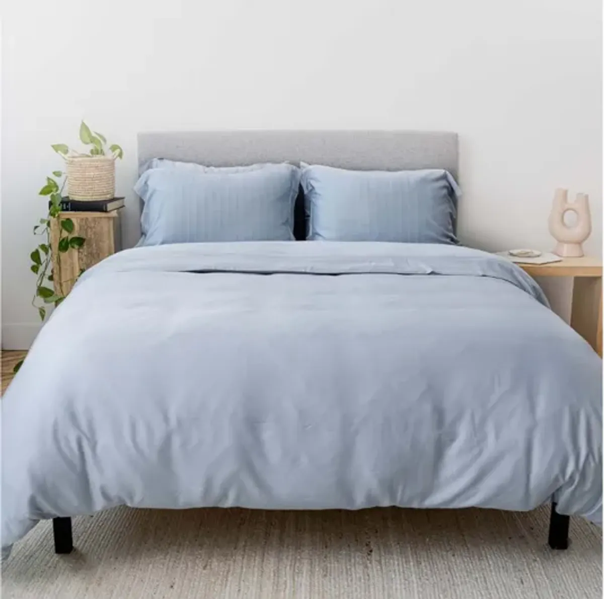 Iced Duvet Coverlet in Light Blue, Queen