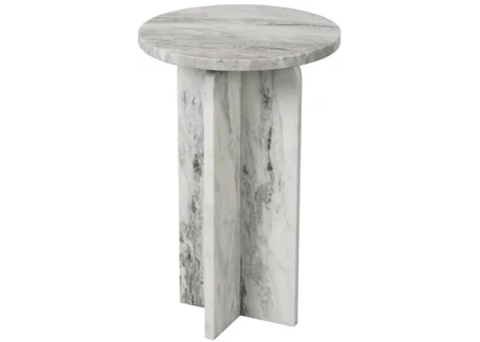 Keithwell Round Accent Table in Gray & White