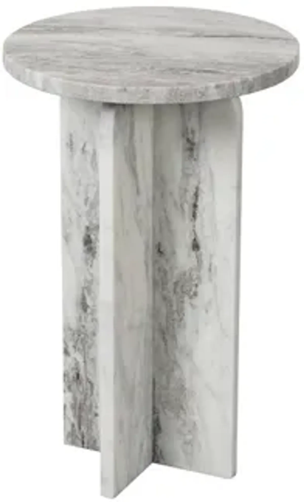 Keithwell Round Accent Table in Gray & White