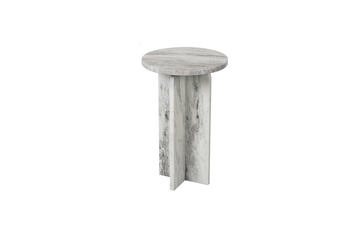 Keithwell Round Accent Table in Gray & White