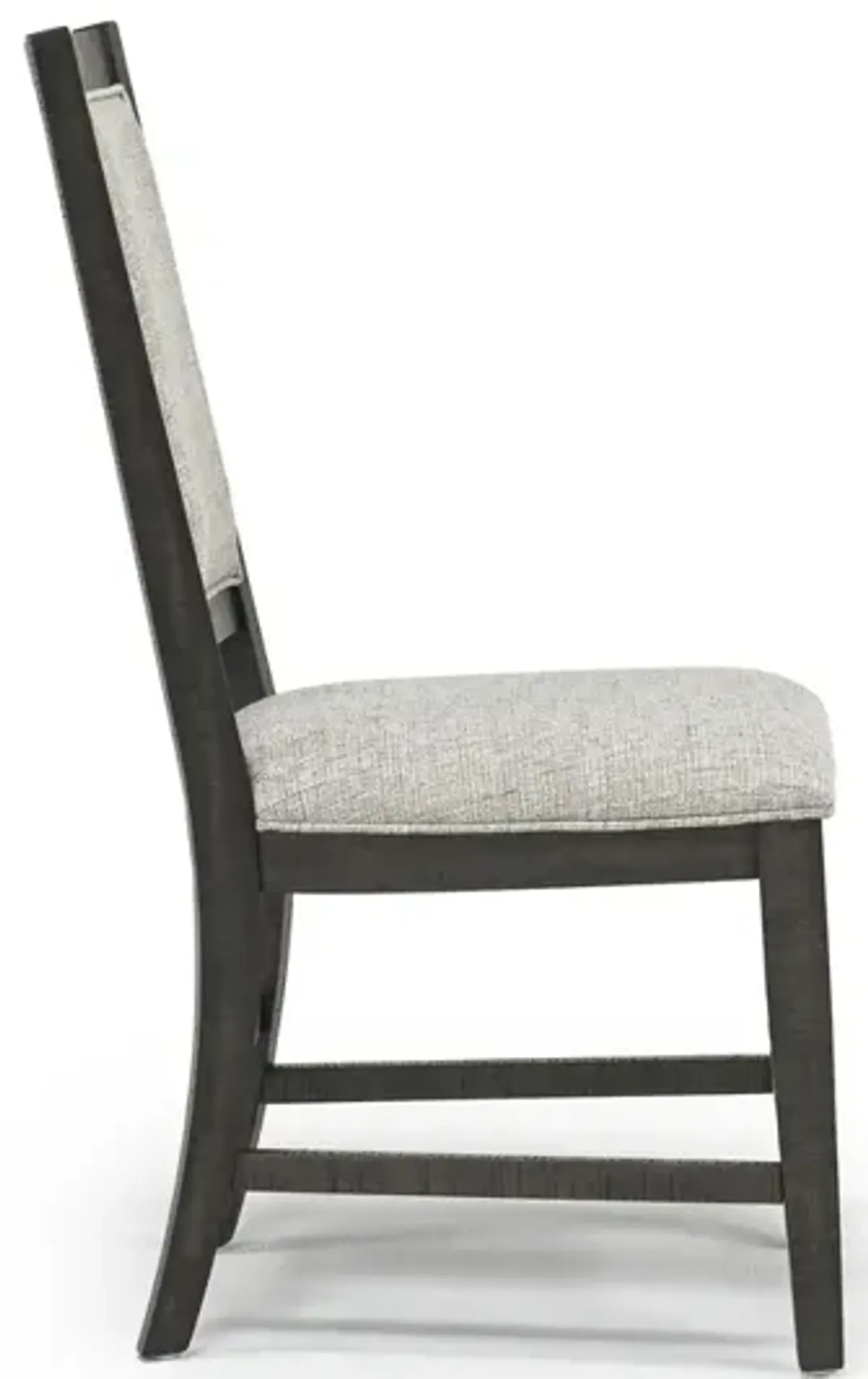 Bay Creek Side Chair in Graphite, Upholstered V-back