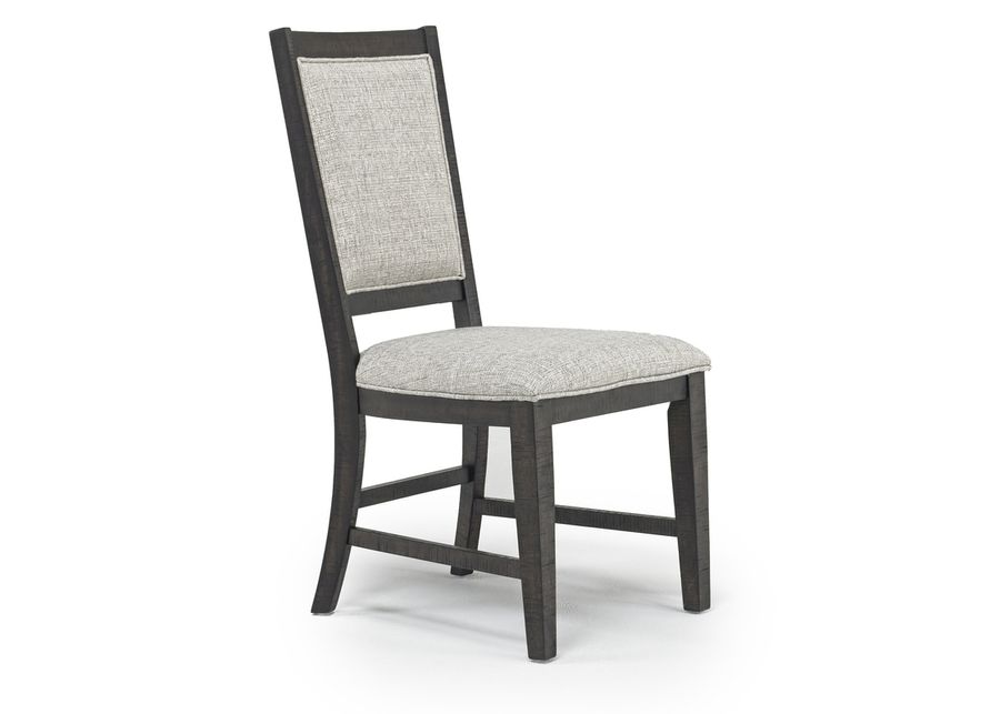 Bay Creek Side Chair in Graphite, Upholstered V-back