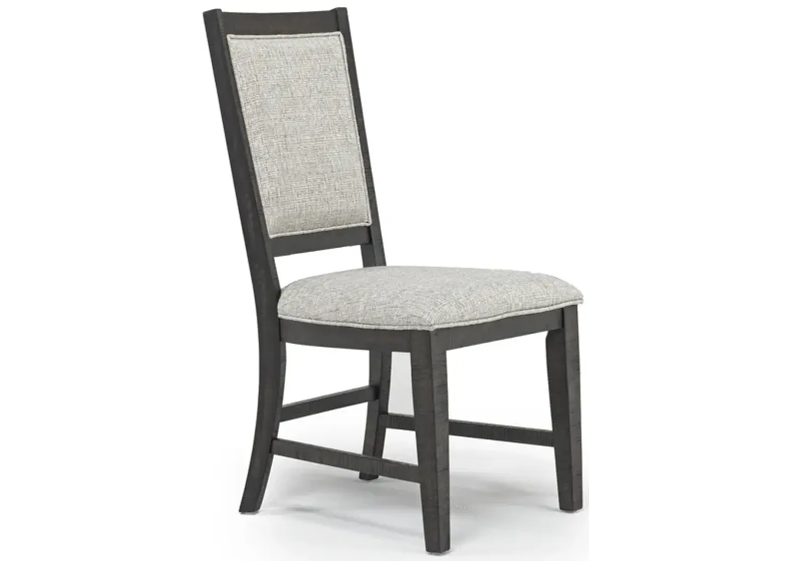 Bay Creek Side Chair in Graphite, Upholstered V-back