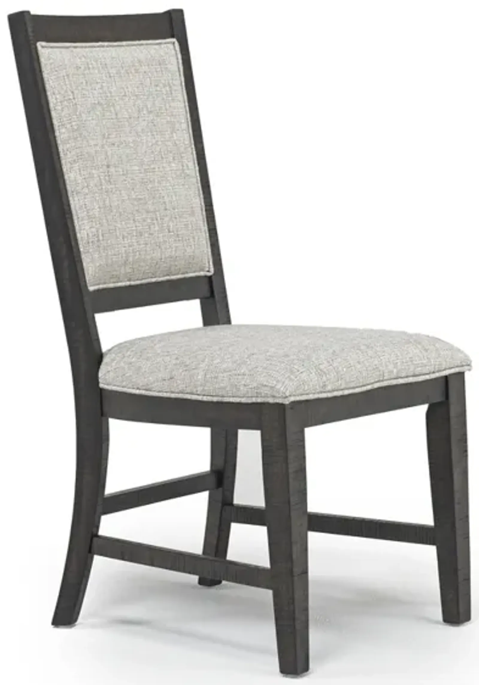 Bay Creek Side Chair in Graphite, Upholstered V-back