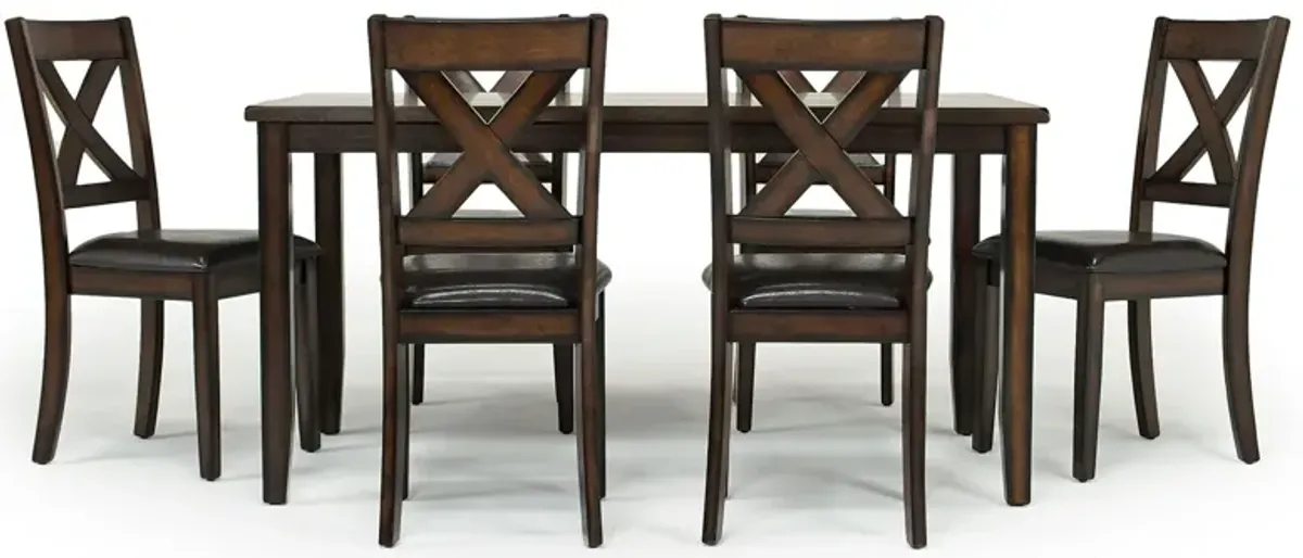 Palm Springs Dining Table & 6 Chairs in Brown