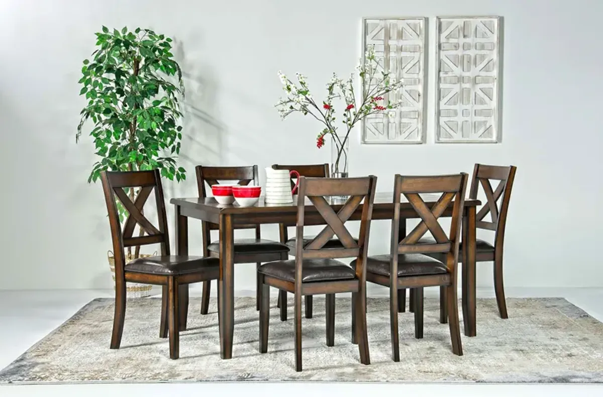 Palm Springs Dining Table & 6 Chairs in Brown