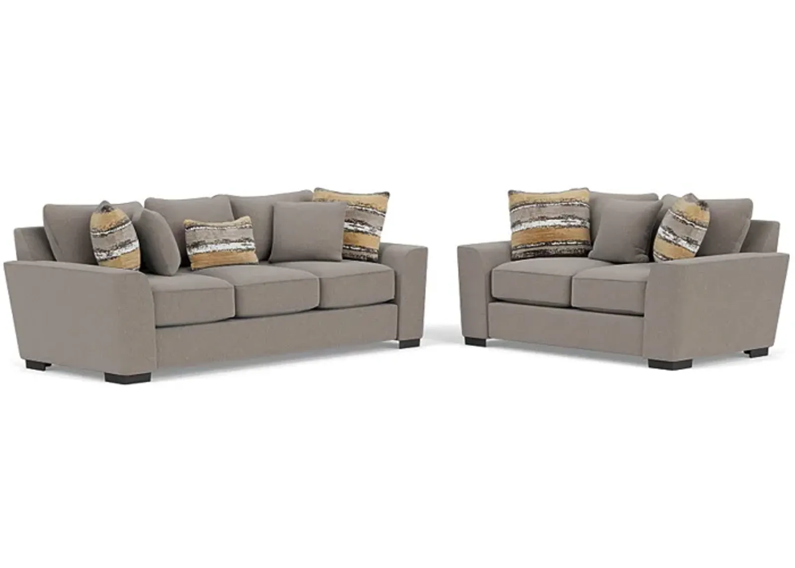 Oracle Large Sofa & Loveseat in Cooper Platinum, Down