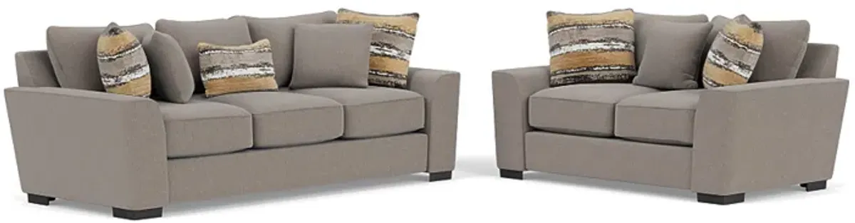 Oracle Large Sofa & Loveseat in Cooper Platinum, Down