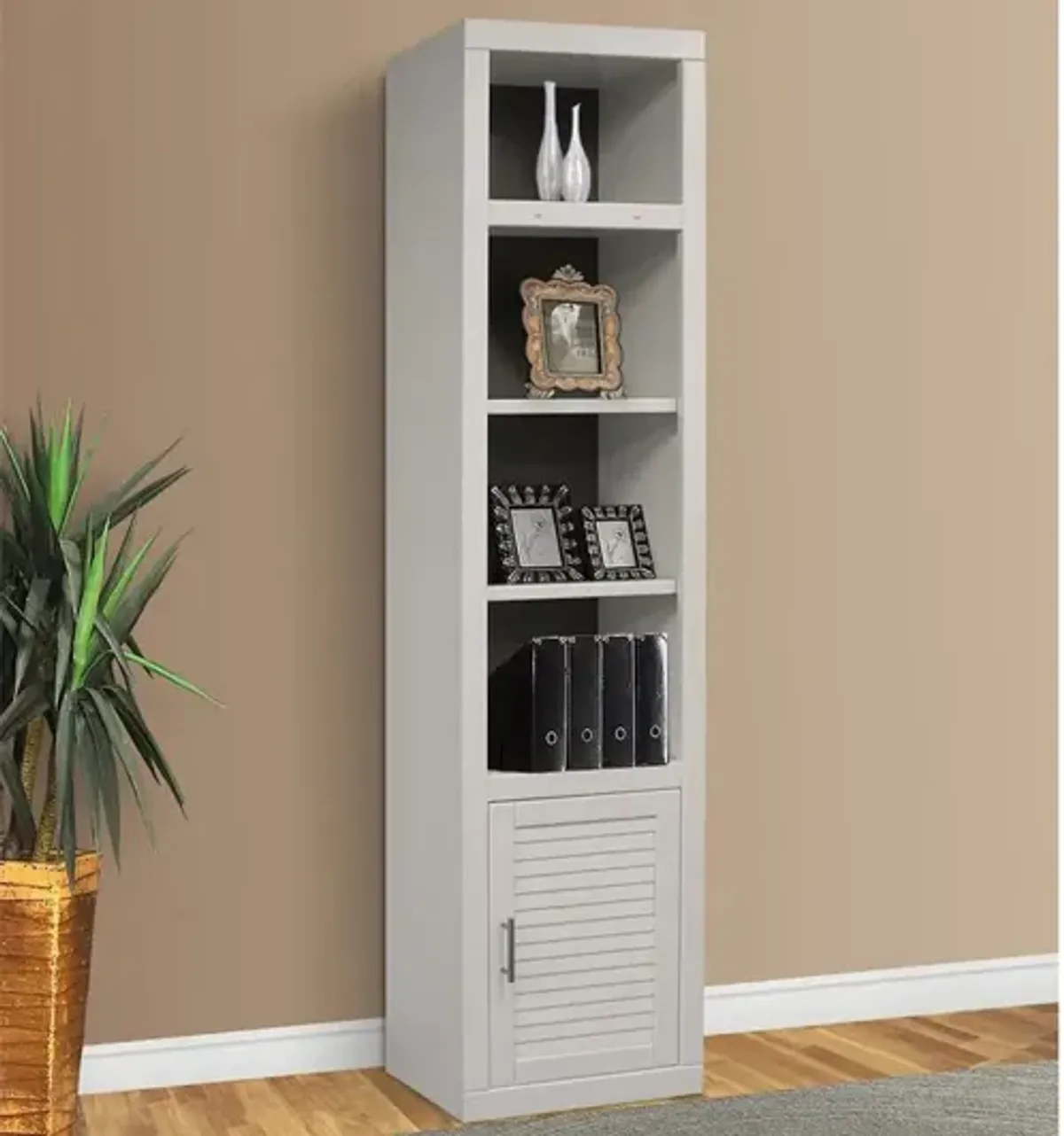 Catalina Library Wall Bookcase in White, 22 Inch