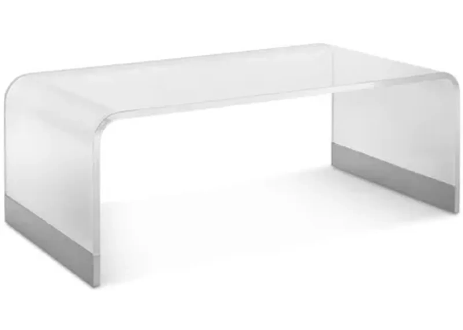 Bowie Coffee Table in Clear Acrylic/Brushed Stainless Steel