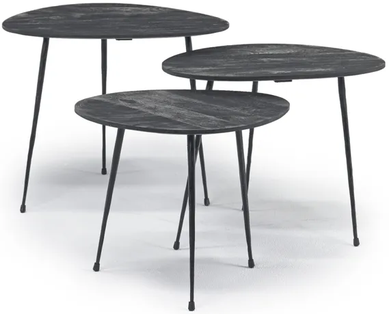 Reeves Nesting Table in Black Set of 3