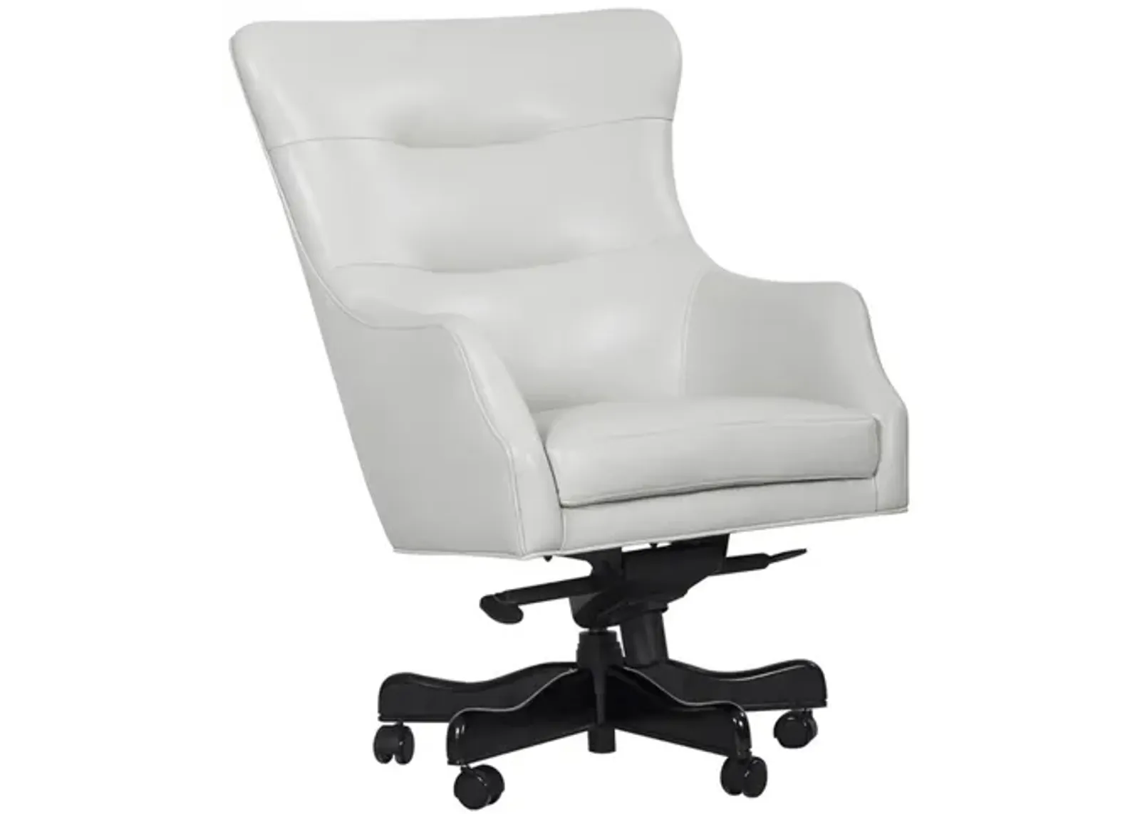 Leather Office Desk Chair in Alabaster