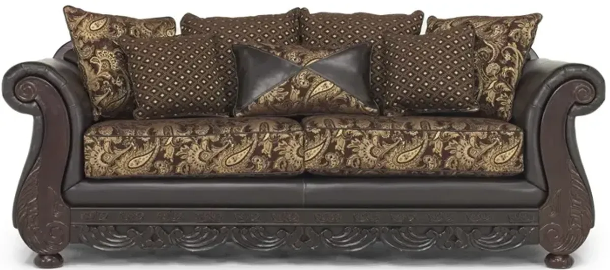 Jupiter Sofa in Gold & Dark Brown