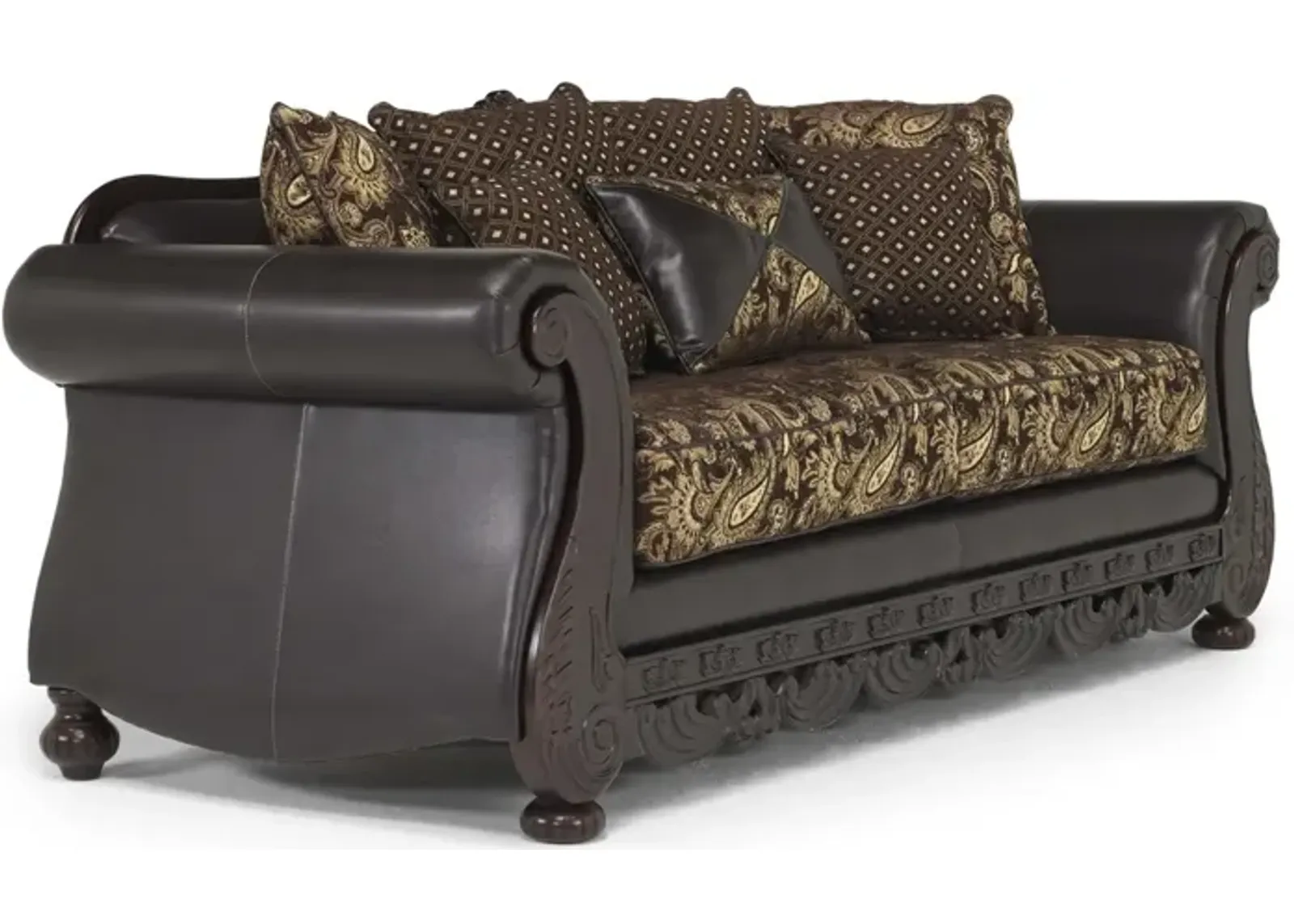 Jupiter Sofa in Gold & Dark Brown