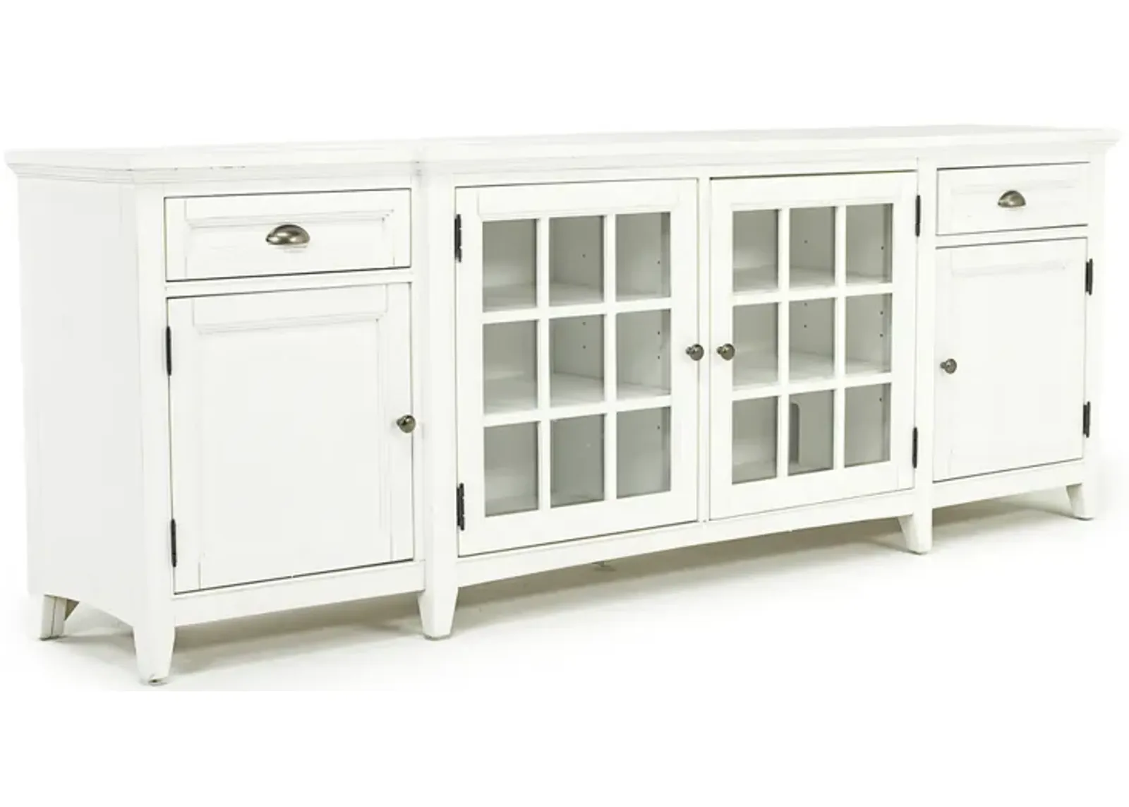 Bay Creek Media Console in White w/ USB Charger, 90 Inch