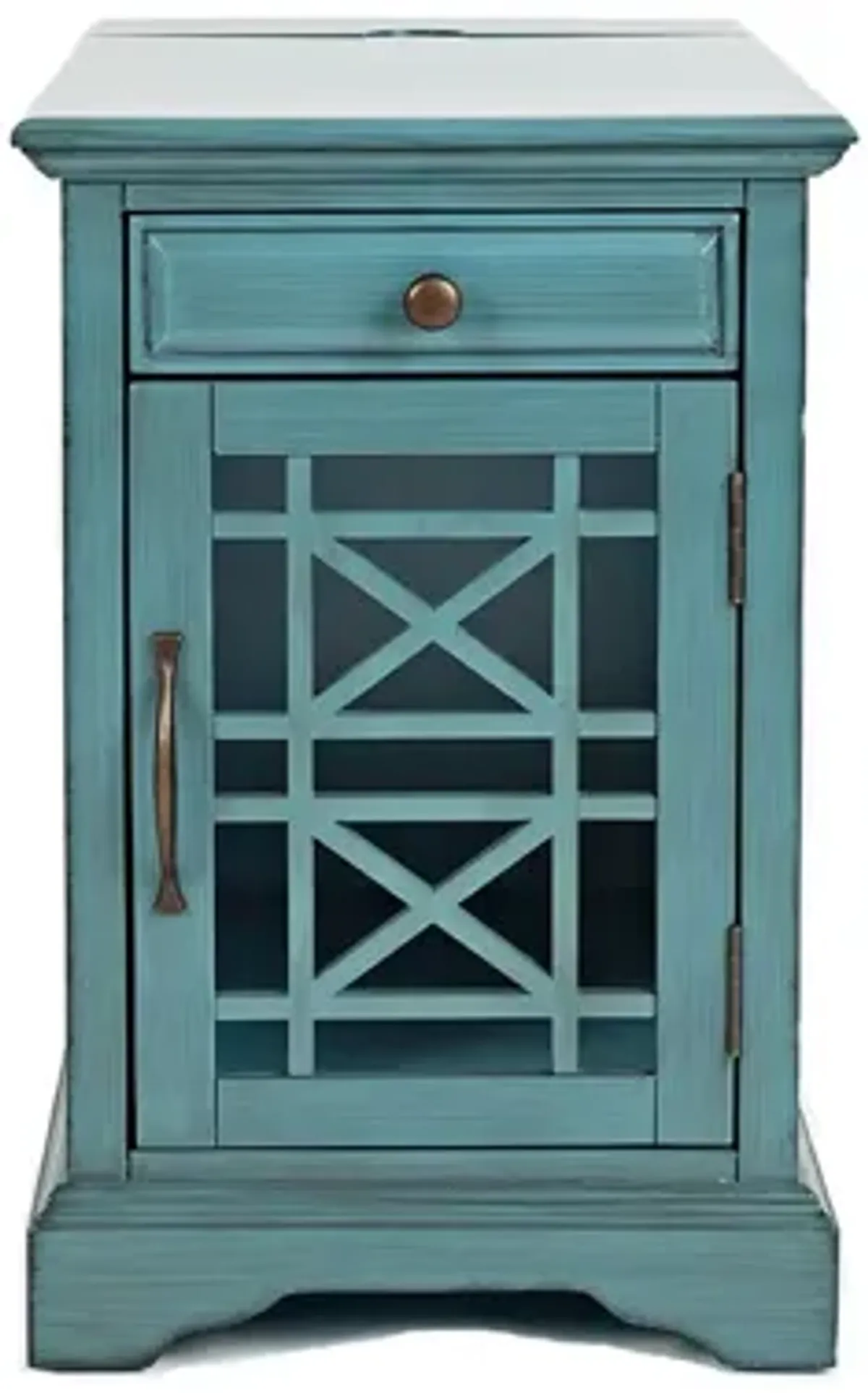 Skyy Chairside Table in Teal