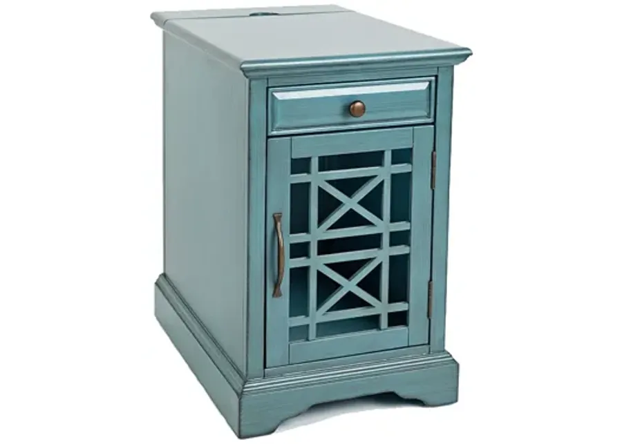 Skyy Chairside Table in Teal