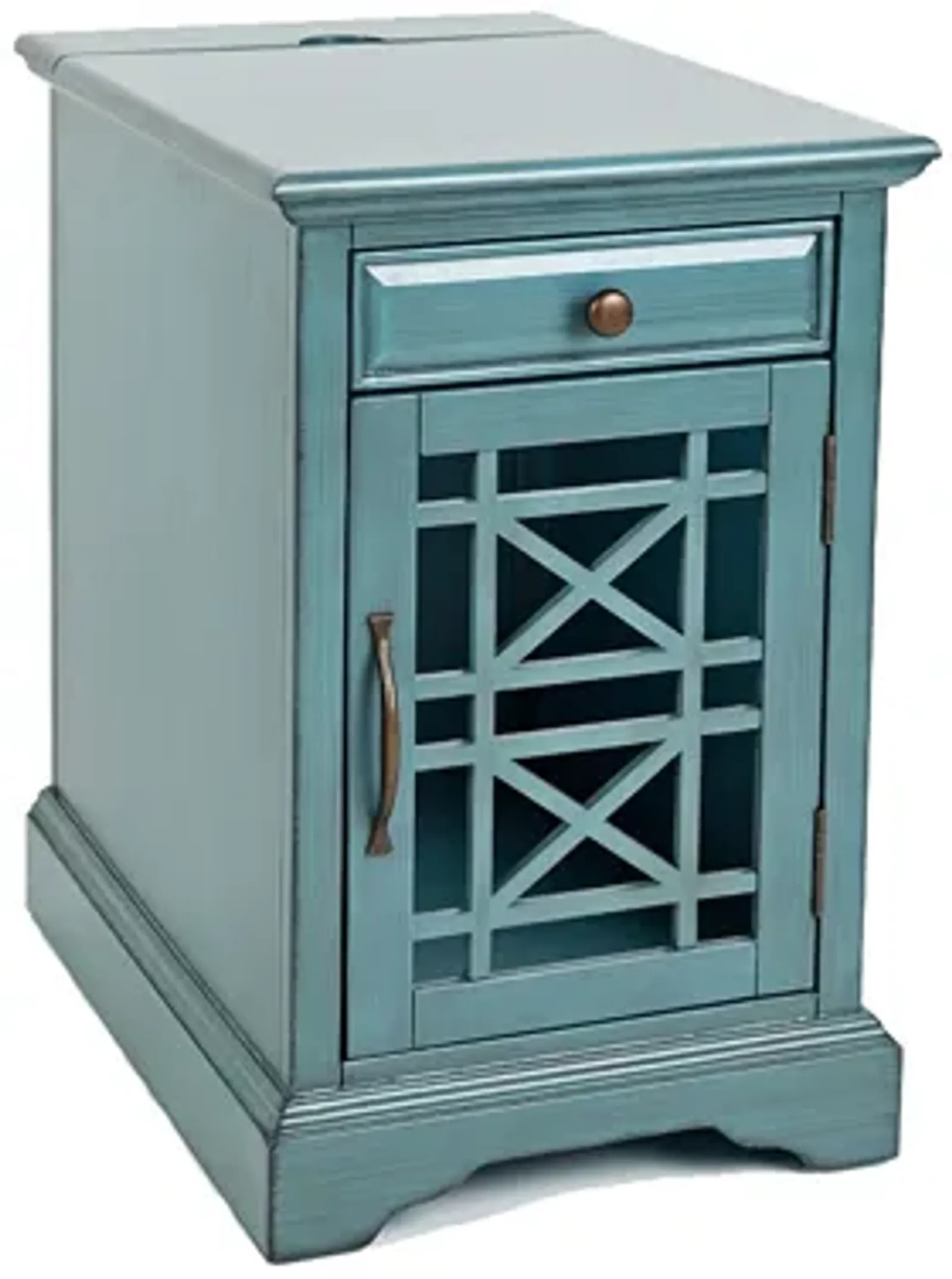 Skyy Chairside Table in Teal