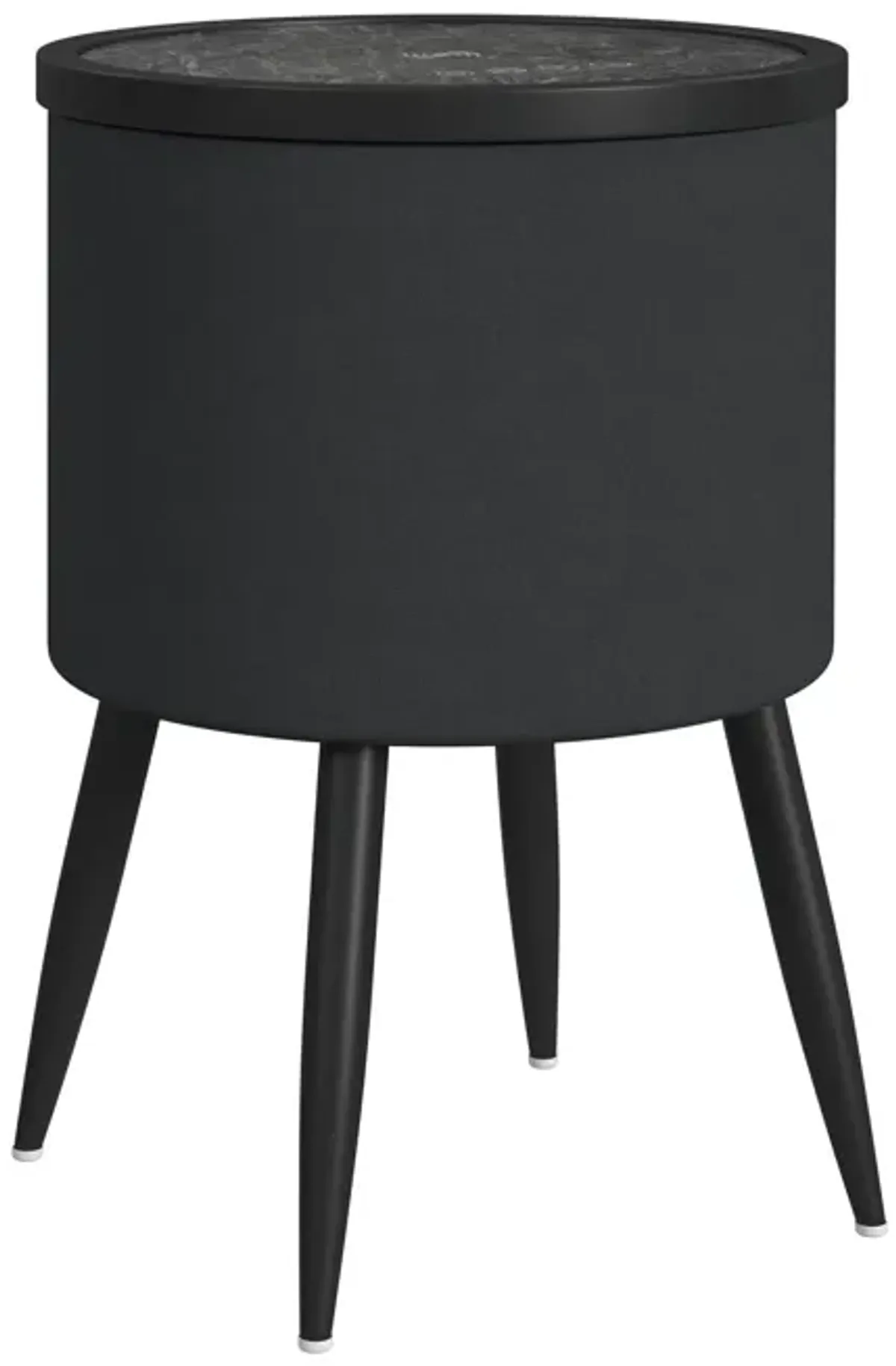 Halo Round End Table in Black