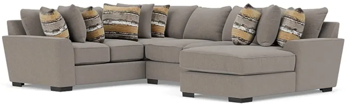 Oracle Tux Loveseat Chaise Sectional in Cooper Platinum, Right Facing