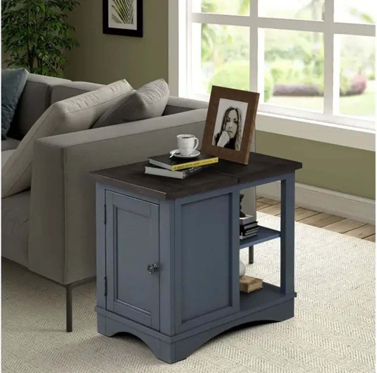 Americana Chairside Table in Blue