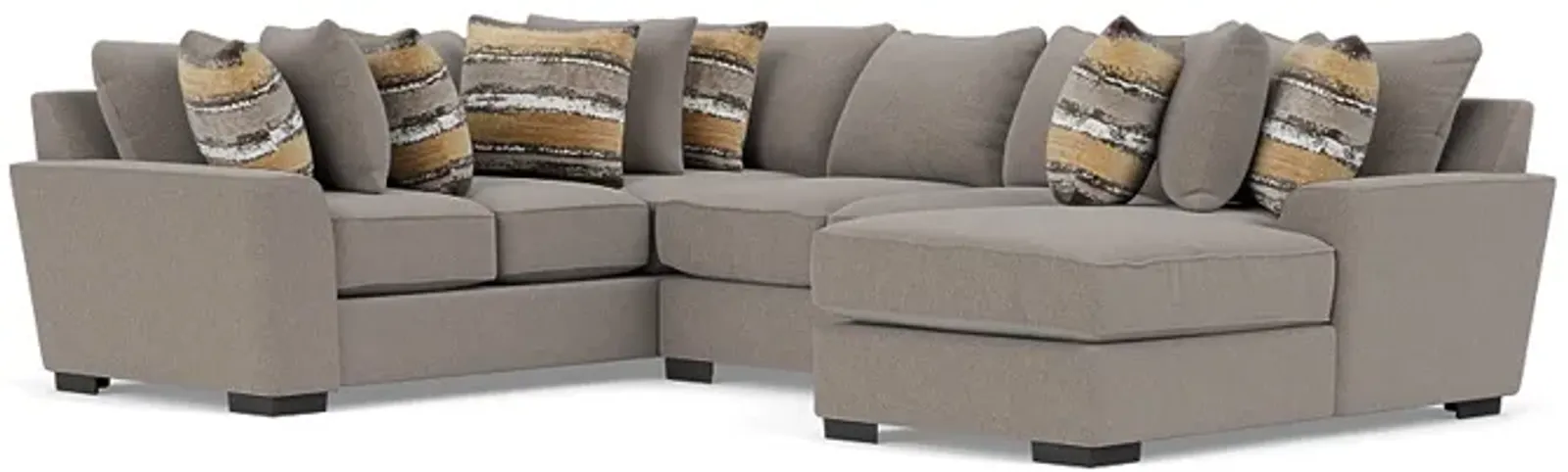 Oracle Tux Loveseat Chaise Sectional in Cooper Platinum, Right Facing, Down