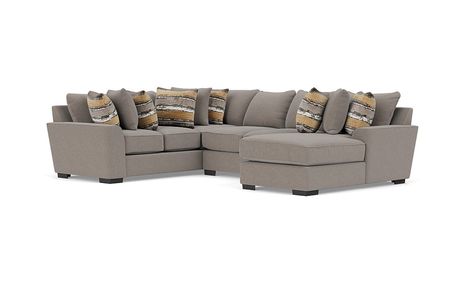 Oracle Tux Loveseat Chaise Sectional in Cooper Platinum, Right Facing, Down