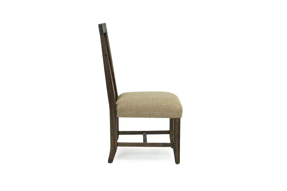 Meadow Side Chair in Brown, Upholstered