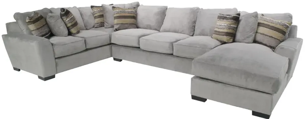 Oracle Tux Sofa Chaise Sectional in Cooper Platinum, Right Facing