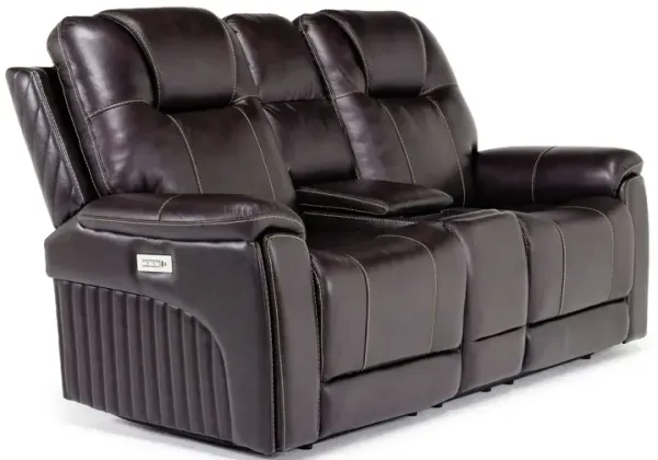 Echo 3 Power Console Loveseat in Rainier Walnut