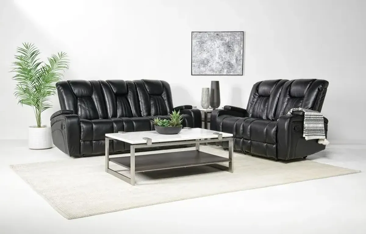 Vega Reclining Sofa & Loveseat in Black