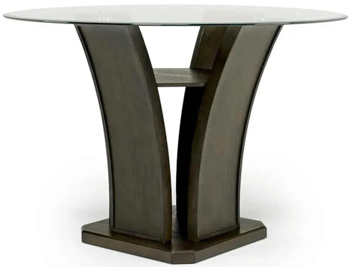 Dapper Round Counter Height Dining Table in Brown