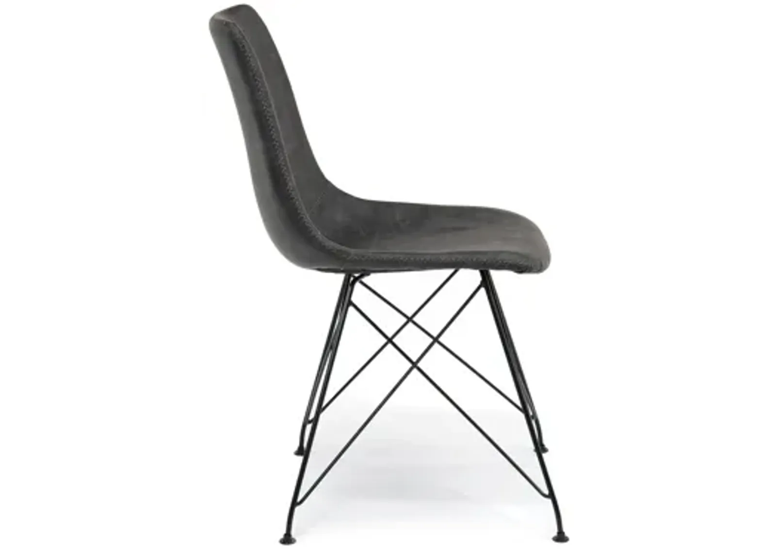 Theo Side Chair in Slate Leather